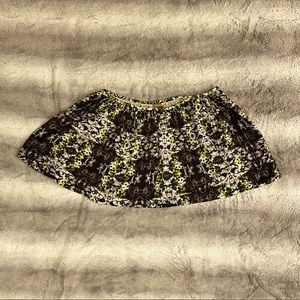 Princess Vera Wang Yellow & Black Pattern Lined Mini Skirt Size 11